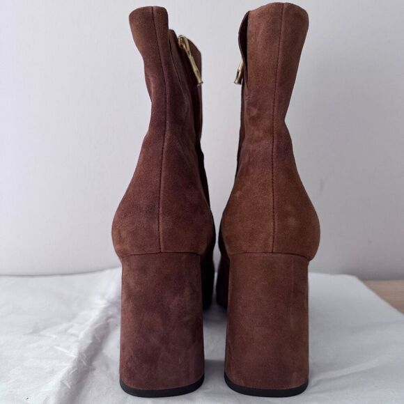 J. McLaughlin Evie Suede Booties in Cocoa 9.5 - Picture 5 of 11